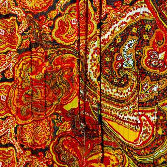 Lane Bryant EUC Women's Bell Sleeve Blouse Size 14/16, Burnt Orange Pattern - Picture 5 of 8